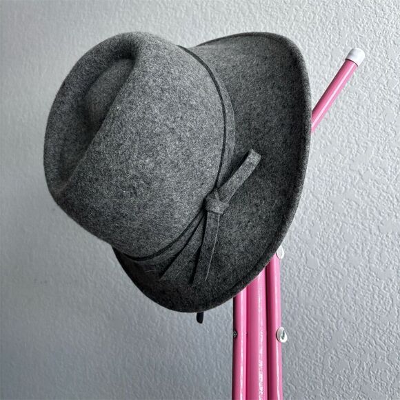 Vintage Betmar New York Wool Hat Gray Unisex with Tie Scarf - Picture 4 of 9